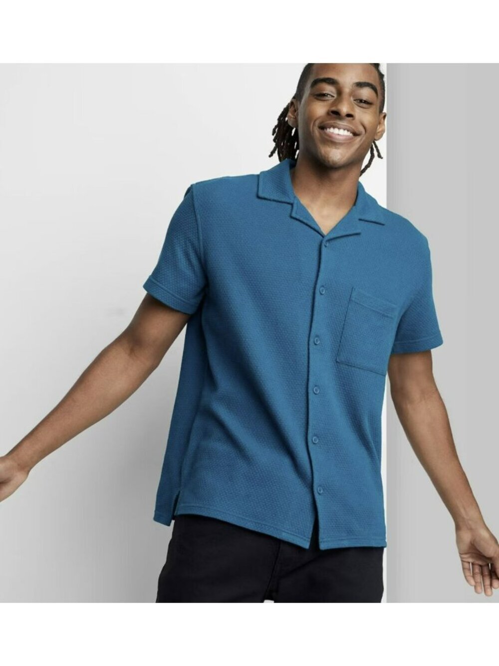 New Men's Short Sleeve Button Down Shirt Original Use™